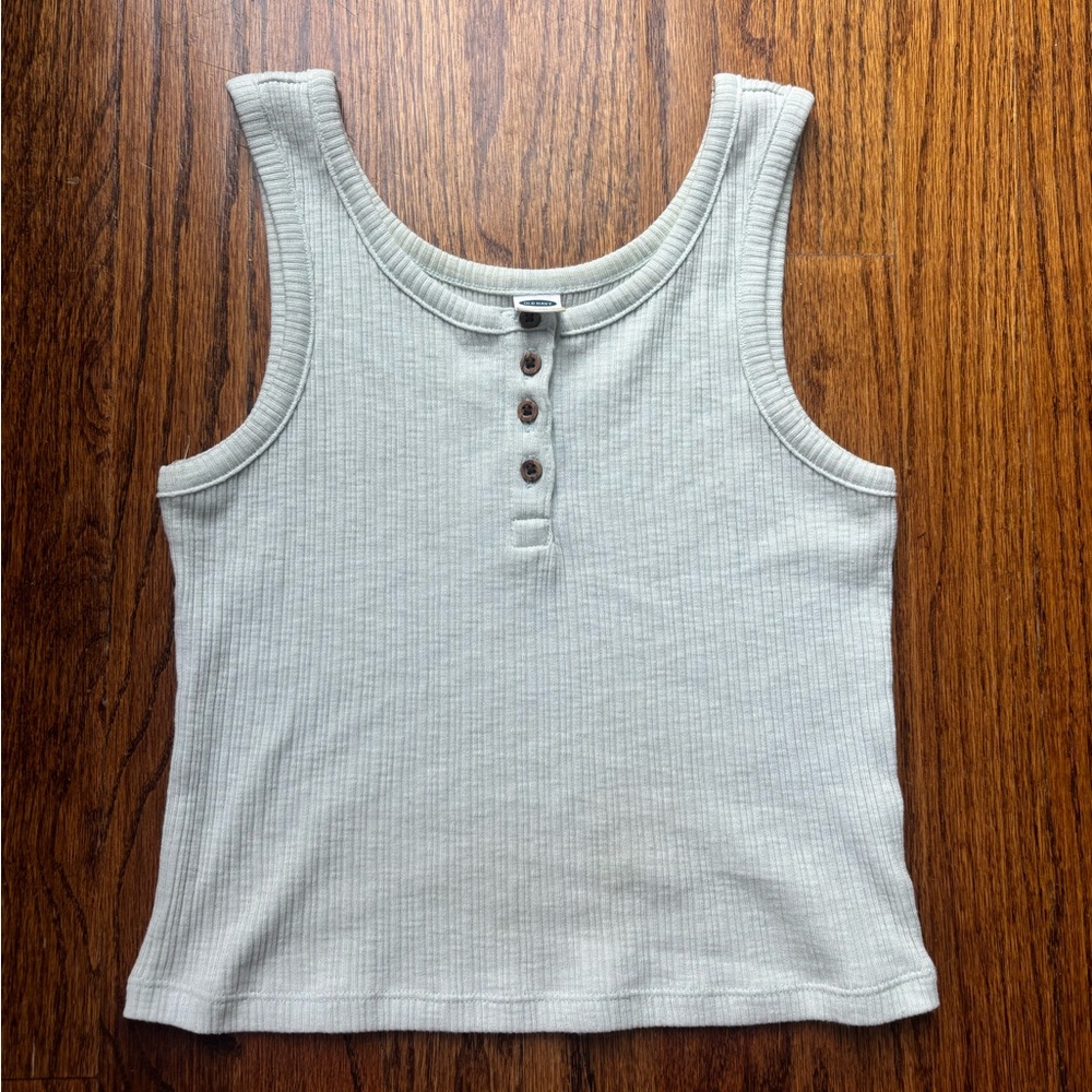 Light blue button up tank top